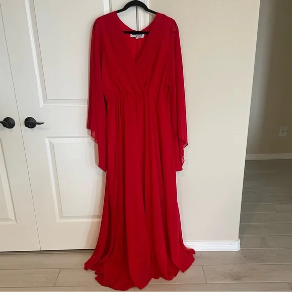 Meghan LA Lilypad Red Maxi Dress - Picture 2 of 11